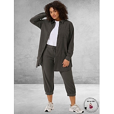 KAFFE CURVE Capri Broek Nana Black Oyster